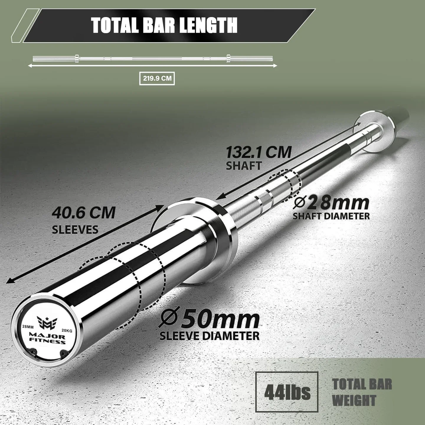 Major Fitness 220CM 20KG Home Gym Barbell - Image 7