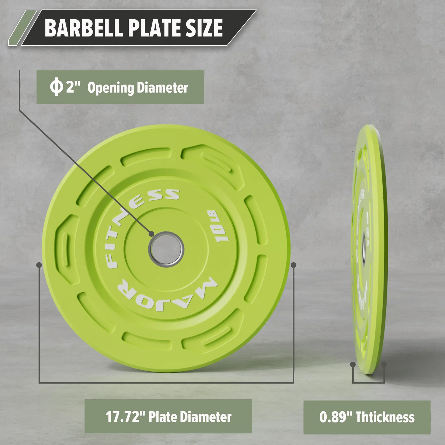 Major Fitness Color Grip Low Bounce Bumper Plates - Image 6