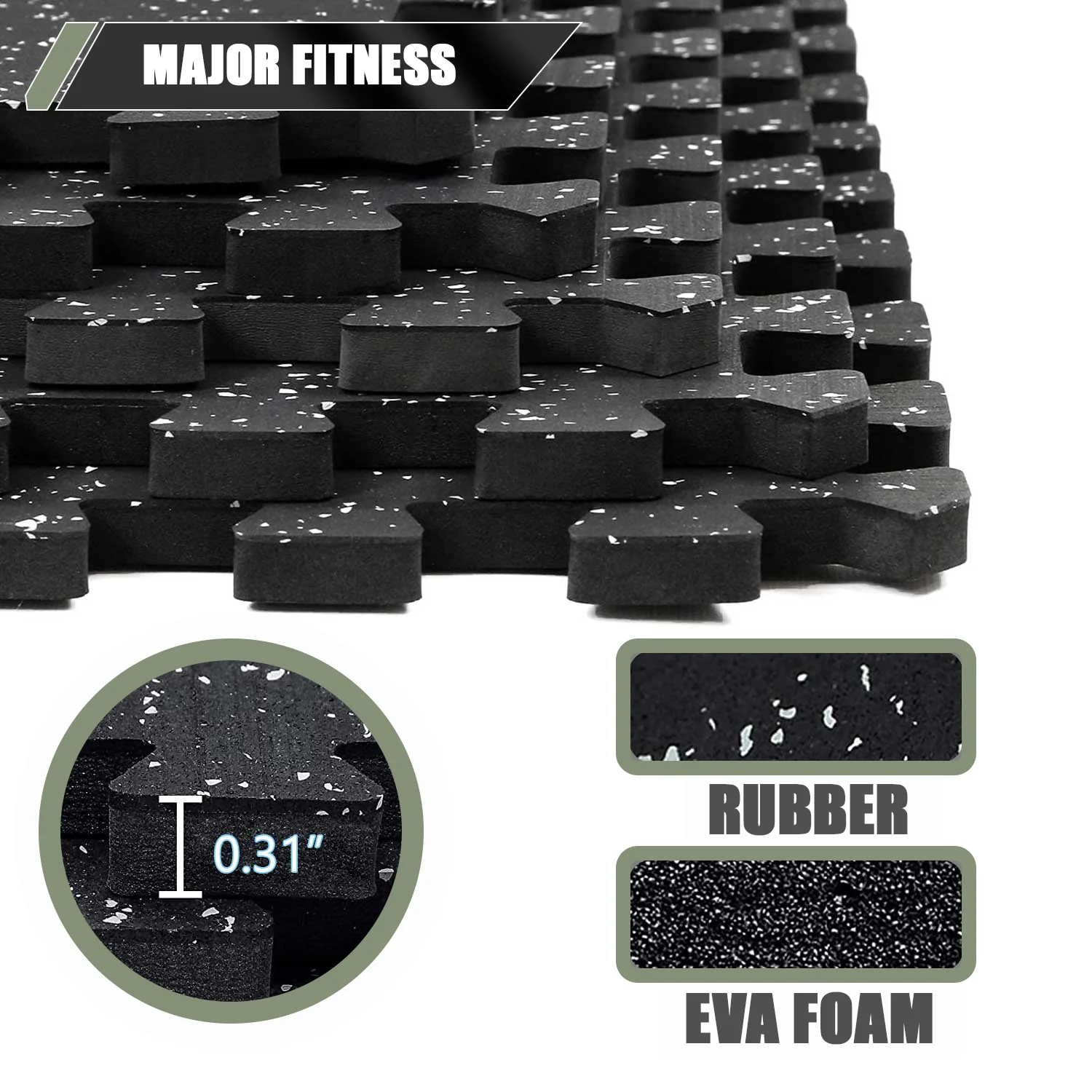 Major Fitness Rubber Flooring Gym Mats 0.79 cm Thickness - Image 4
