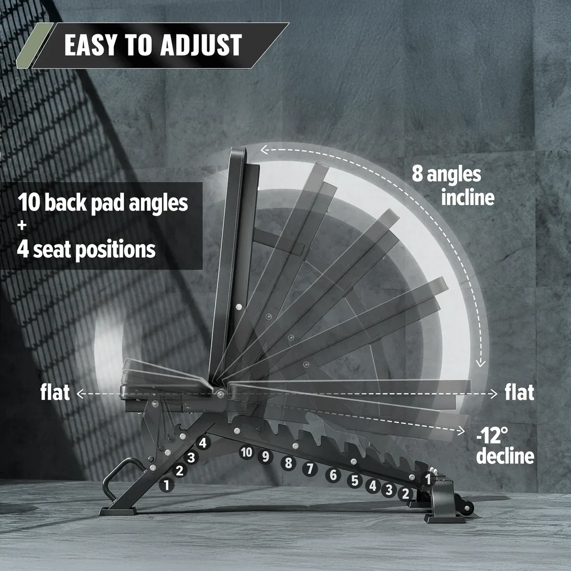 Major Fitness Adjustable Bench | 590KG Capacity Weight Bench PLT01 - Image 3