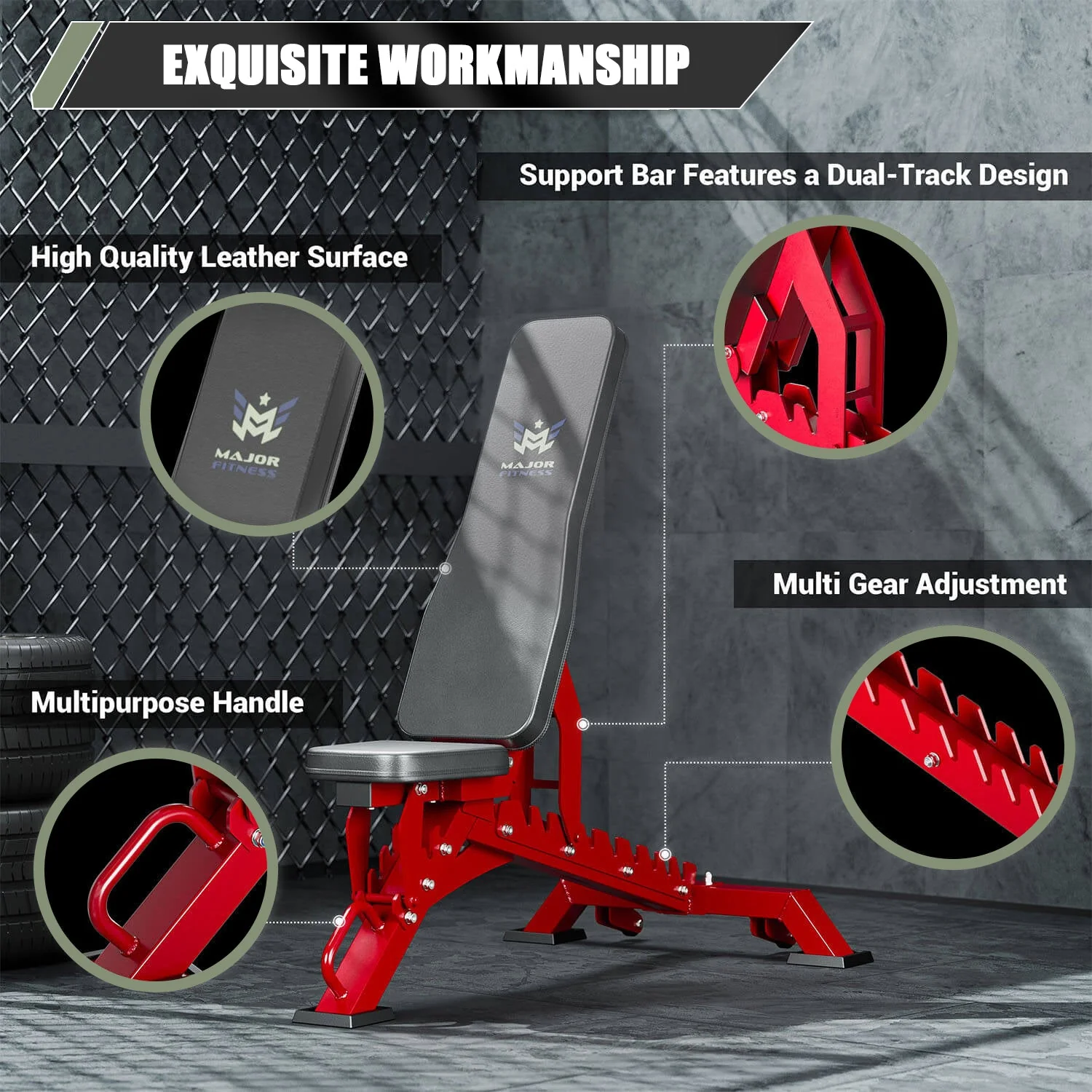 Major Fitness Adjustable Bench | 590KG Capacity Weight Bench PLT01 - Image 7