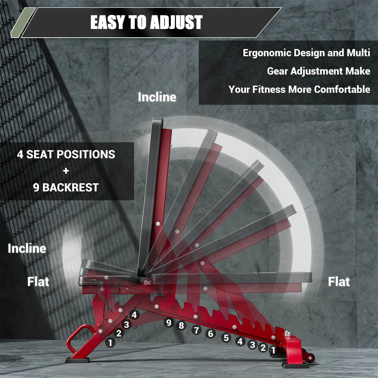 Major Fitness Adjustable Bench | 590KG Capacity Weight Bench PLT01 - Image 8
